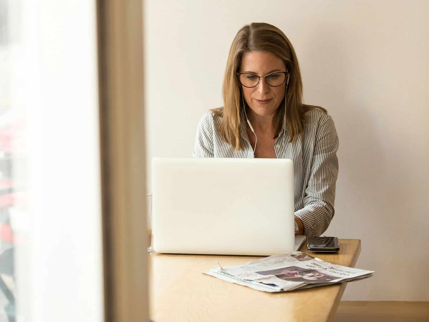 Woman working from home